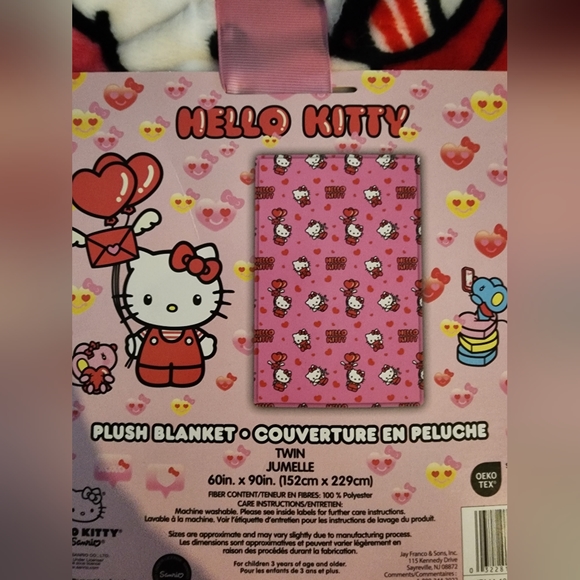 Twin size Hello kitty valentines blanket - Picture 3 of 3
